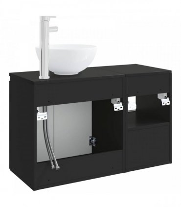 vidaXL Bathroom Cabinet Set 2 pcs Black 79.5 x 41 x 80 cm