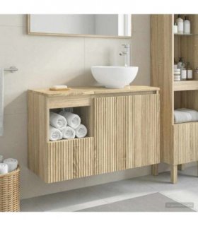 vidaXL Bathroom Cabinet Set 2 pcs Sonoma Oak 79.5 x 41 x 80 cm
