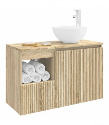 vidaXL Bathroom Cabinet Set 2 pcs Sonoma Oak 79.5 x 41 x 80 cm