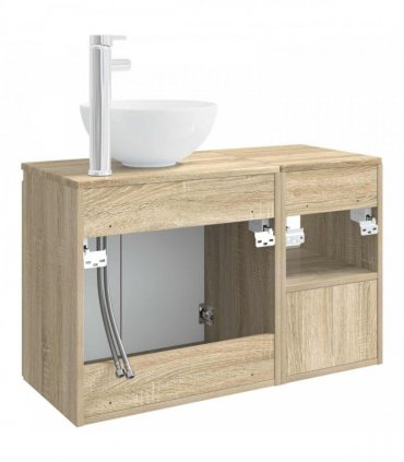 vidaXL Bathroom Cabinet Set 2 pcs Sonoma Oak 79.5 x 41 x 80 cm