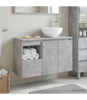 vidaXL Bathroom Cabinet Set 2 pcs Concrete Grey 79.5 x 41 x 80 cm