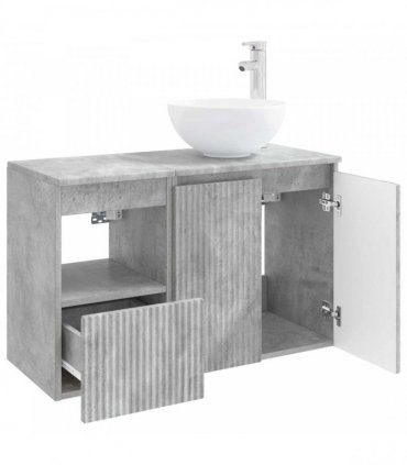 vidaXL Bathroom Cabinet Set 2 pcs Concrete Grey 79.5 x 41 x 80 cm
