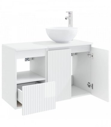 vidaXL Bathroom Cabinet Set 2 pcs High Gloss White 79.5 x 41 x 80 cm