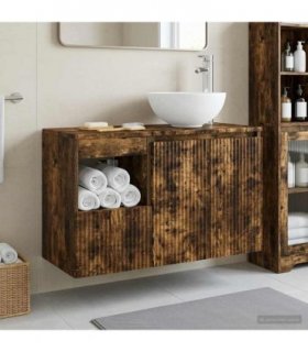 vidaXL Bathroom Cabinet Set 2 pcs Smoked Oak 79.5 x 41 x 80 cm
