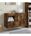 vidaXL Bathroom Cabinet Set 2 pcs Smoked Oak 79.5 x 41 x 80 cm