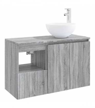 vidaXL Bathroom Cabinet Set 2 pcs Grey Sonoma 79.5 x 41 x 80 cm