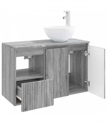 vidaXL Bathroom Cabinet Set 2 pcs Grey Sonoma 79.5 x 41 x 80 cm