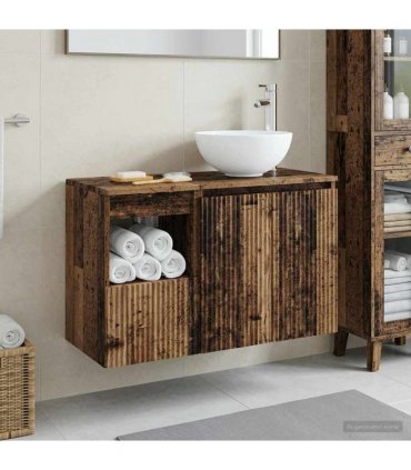 vidaXL Bathroom Cabinet Set 2 pcs Old Wood 79.5 x 41 x 80 cm