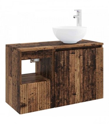 vidaXL Bathroom Cabinet Set 2 pcs Old Wood 79.5 x 41 x 80 cm