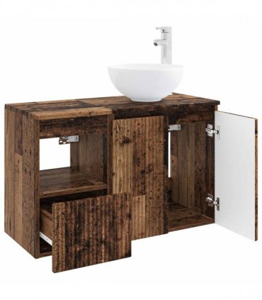 vidaXL Bathroom Cabinet Set 2 pcs Old Wood 79.5 x 41 x 80 cm