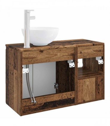 vidaXL Bathroom Cabinet Set 2 pcs Old Wood 79.5 x 41 x 80 cm