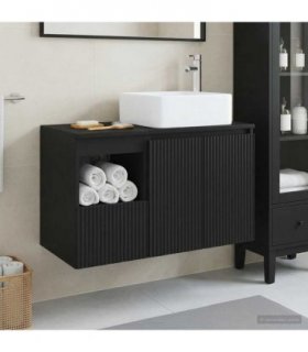 vidaXL Bathroom Cabinet Set 2 pcs Black 79.5 x 41 x 80 cm