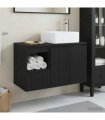 vidaXL Bathroom Cabinet Set 2 pcs Black 79.5 x 41 x 80 cm
