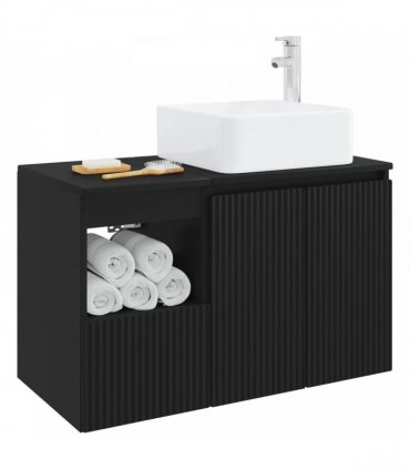 vidaXL Bathroom Cabinet Set 2 pcs Black 79.5 x 41 x 80 cm