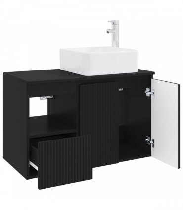 vidaXL Bathroom Cabinet Set 2 pcs Black 79.5 x 41 x 80 cm