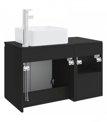 vidaXL Bathroom Cabinet Set 2 pcs Black 79.5 x 41 x 80 cm