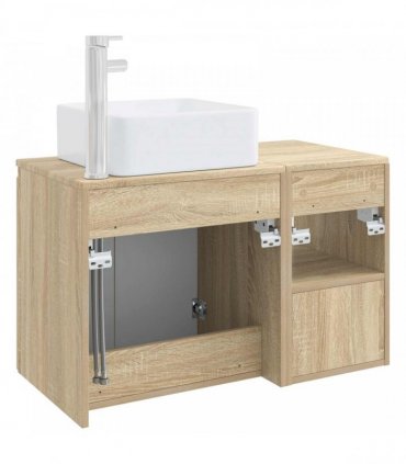 vidaXL Bathroom Cabinet Set 2 pcs Sonoma Oak 79.5 x 41 x 80 cm