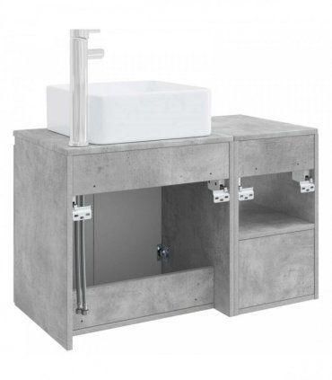 vidaXL Bathroom Cabinet Set 2 pcs Concrete Grey 79.5 x 41 x 80 cm