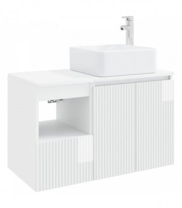 vidaXL Bathroom Cabinet Set 2 pcs High Gloss White 79.5 x 41 x 80 cm