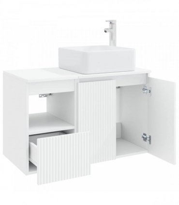 vidaXL Bathroom Cabinet Set 2 pcs High Gloss White 79.5 x 41 x 80 cm