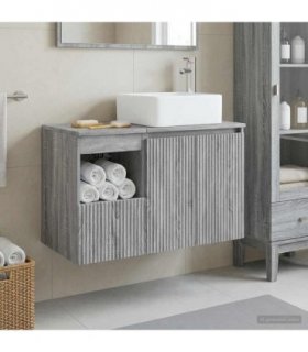 vidaXL Bathroom Cabinet Set 2 pcs Grey Sonoma 79.5 x 41 x 80 cm