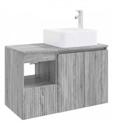 vidaXL Bathroom Cabinet Set 2 pcs Grey Sonoma 79.5 x 41 x 80 cm