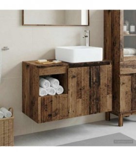 vidaXL Bathroom Cabinet Set 2 pcs Old Wood 79.5 x 41 x 80 cm