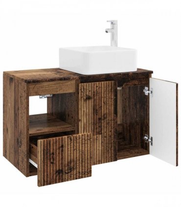 vidaXL Bathroom Cabinet Set 2 pcs Old Wood 79.5 x 41 x 80 cm