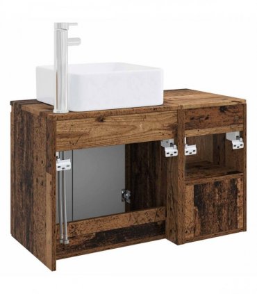 vidaXL Bathroom Cabinet Set 2 pcs Old Wood 79.5 x 41 x 80 cm