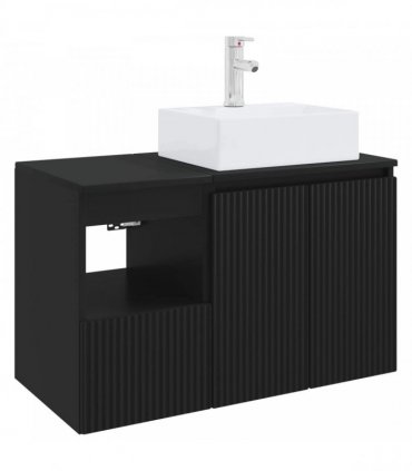 vidaXL Bathroom Cabinet Set 2 pcs Black 79.5 x 41 x 79.5 cm
