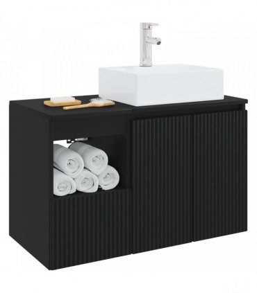 vidaXL Bathroom Cabinet Set 2 pcs Black 79.5 x 41 x 79.5 cm