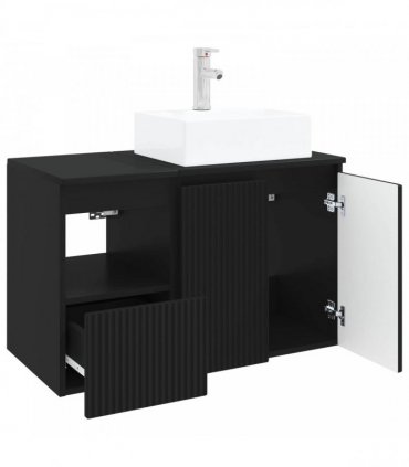 vidaXL Bathroom Cabinet Set 2 pcs Black 79.5 x 41 x 79.5 cm