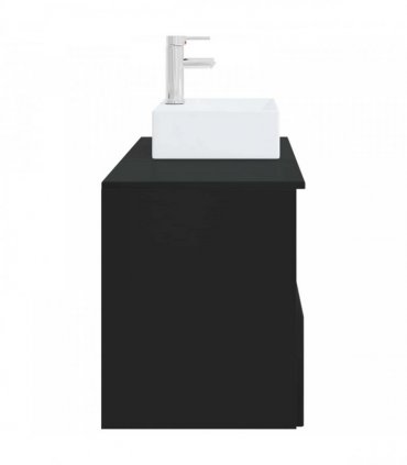 vidaXL Bathroom Cabinet Set 2 pcs Black 79.5 x 41 x 79.5 cm
