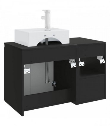 vidaXL Bathroom Cabinet Set 2 pcs Black 79.5 x 41 x 79.5 cm