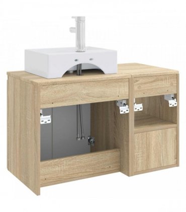 vidaXL Bathroom Cabinet Set 2 pcs Sonoma Oak 79.5 x 41 x 79.5 cm