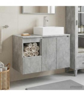 vidaXL Bathroom Cabinet Set 2 pcs Concrete Grey 79.5 x 41 x 79.5 cm