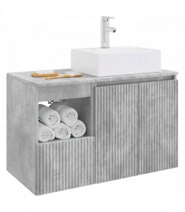 vidaXL Bathroom Cabinet Set 2 pcs Concrete Grey 79.5 x 41 x 79.5 cm