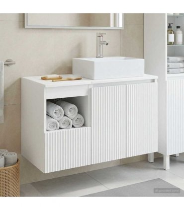 vidaXL Bathroom Cabinet Set 2 pcs High Gloss White 79.5 x 41 x 79.5 cm