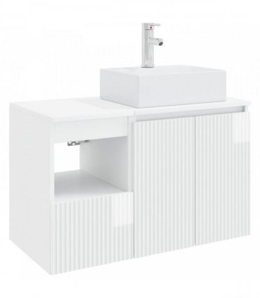 vidaXL Bathroom Cabinet Set 2 pcs High Gloss White 79.5 x 41 x 79.5 cm