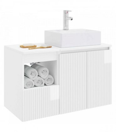 vidaXL Bathroom Cabinet Set 2 pcs High Gloss White 79.5 x 41 x 79.5 cm