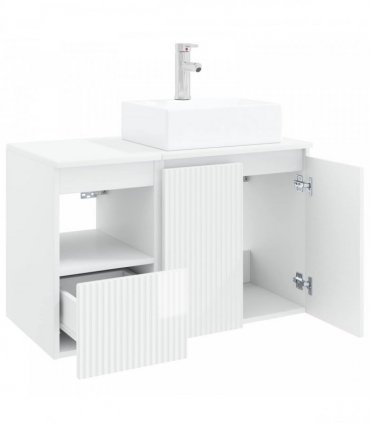 vidaXL Bathroom Cabinet Set 2 pcs High Gloss White 79.5 x 41 x 79.5 cm