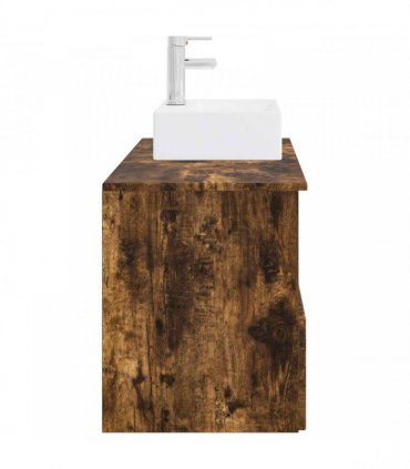 vidaXL Bathroom Cabinet Set 2 pcs Smoked Oak 79.5 x 41 x 79.5 cm