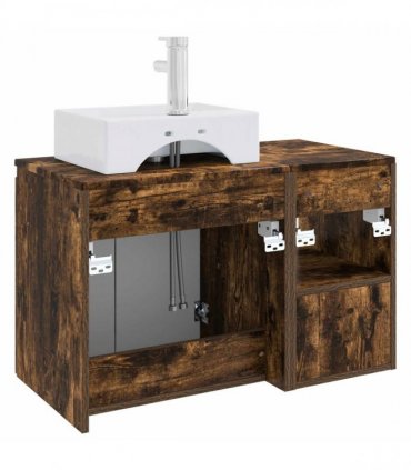 vidaXL Bathroom Cabinet Set 2 pcs Smoked Oak 79.5 x 41 x 79.5 cm