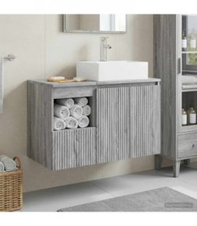 vidaXL Bathroom Cabinet Set 2 pcs Grey Sonoma 79.5 x 41 x 79.5 cm