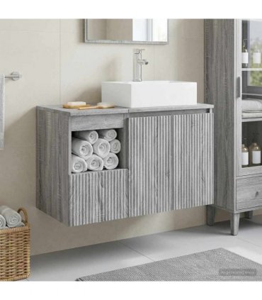 vidaXL Bathroom Cabinet Set 2 pcs Grey Sonoma 79.5 x 41 x 79.5 cm
