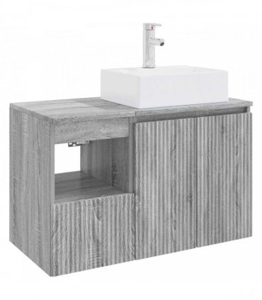 vidaXL Bathroom Cabinet Set 2 pcs Grey Sonoma 79.5 x 41 x 79.5 cm