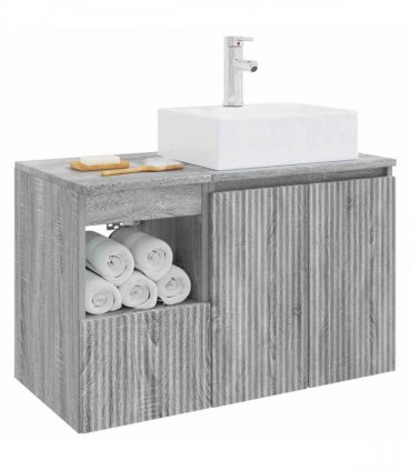 vidaXL Bathroom Cabinet Set 2 pcs Grey Sonoma 79.5 x 41 x 79.5 cm