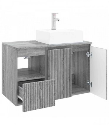 vidaXL Bathroom Cabinet Set 2 pcs Grey Sonoma 79.5 x 41 x 79.5 cm