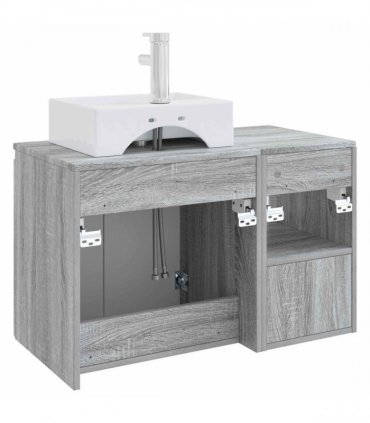 vidaXL Bathroom Cabinet Set 2 pcs Grey Sonoma 79.5 x 41 x 79.5 cm