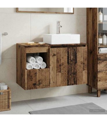 vidaXL Bathroom Cabinet Set 2 pcs Old Wood 79.5 x 41 x 79.5 cm
